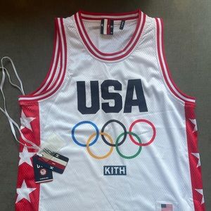 Limited edition 2021 Summer olympics KITH signature jersey in Mesh fabrication.